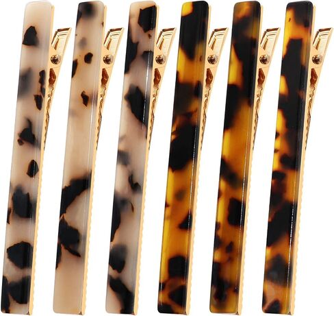 Cobahom 6 Pack Leopard Print Hair Clips Duckbill Hair Clip Metal Duck Teeth Hair Pins Chic Tortoise Shell Hair Barrettes for Women and Girls in Kuwait