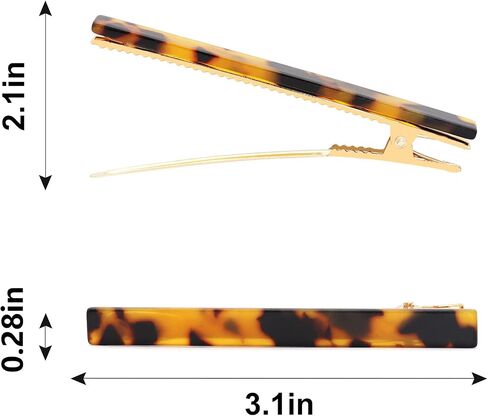 Cobahom 6 Pack Leopard Print Hair Clips Duckbill Hair Clip Metal Duck Teeth Hair Pins Chic Tortoise Shell Hair Barrettes for Women and Girls in Kuwait