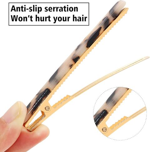 Cobahom 6 Pack Leopard Print Hair Clips Duckbill Hair Clip Metal Duck Teeth Hair Pins Chic Tortoise Shell Hair Barrettes for Women and Girls in Kuwait