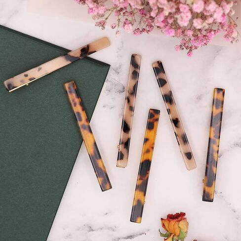 Cobahom 6 Pack Leopard Print Hair Clips Duckbill Hair Clip Metal Duck Teeth Hair Pins Chic Tortoise Shell Hair Barrettes for Women and Girls in Kuwait