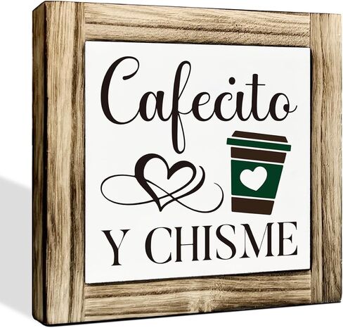 Coffee Decor, Coffee Sign, Coffee Beans Decor, Box Sign Wood Desk Sign Decor, Decorative Wooden Table Sign, Coffee Signs for Home Kitchen Decor, Cafe Tabletop Decor, Coffee Station Sign 5.9×5.9inch in Saudi Arabia