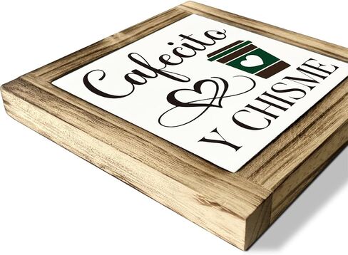 Coffee Decor, Coffee Sign, Coffee Beans Decor, Box Sign Wood Desk Sign Decor, Decorative Wooden Table Sign, Coffee Signs for Home Kitchen Decor, Cafe Tabletop Decor, Coffee Station Sign 5.9×5.9inch in Saudi Arabia