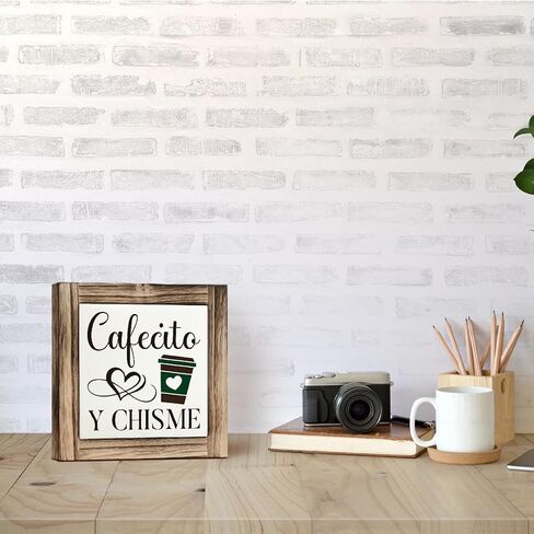 Coffee Decor, Coffee Sign, Coffee Beans Decor, Box Sign Wood Desk Sign Decor, Decorative Wooden Table Sign, Coffee Signs for Home Kitchen Decor, Cafe Tabletop Decor, Coffee Station Sign 5.9×5.9inch in Saudi Arabia