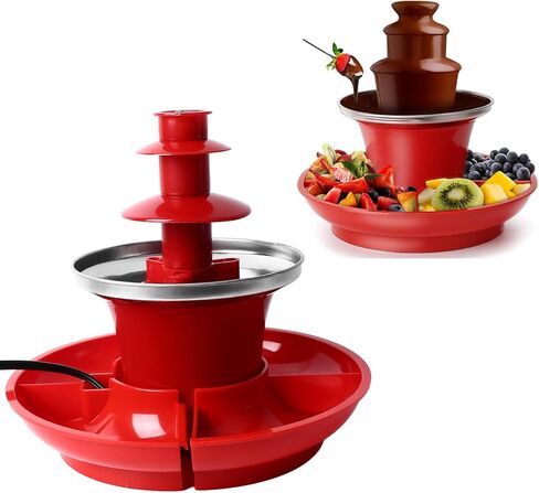 Chocolate Fountain Machine, 3 Tiers Mini Electric Melting Machine with Detachable Serving Tray for Parties, Wedding, Chocolate, Cheese, BBQ Sauce, Ranch, Liqueurs in Saudi Arabia