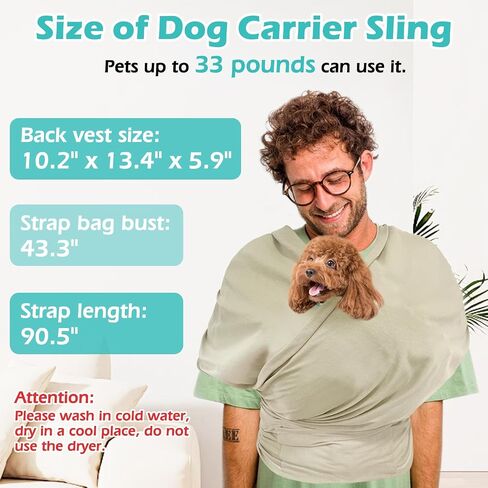 PINVNBY Dog Sling Carrier, Adjustable Hands Free Puppy Pouch Front Cat Sling Carrier Adjustable Shoulder Small Animals Sling for Small Dogs Pet Carrier Bag for Outdoor in Saudi Arabia