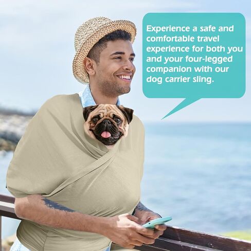 PINVNBY Dog Sling Carrier, Adjustable Hands Free Puppy Pouch Front Cat Sling Carrier Adjustable Shoulder Small Animals Sling for Small Dogs Pet Carrier Bag for Outdoor in Saudi Arabia