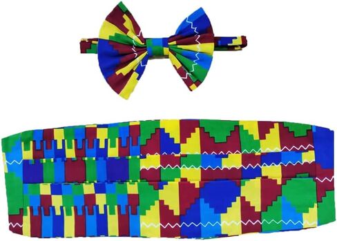 African Print Mens Cummerbund Bow Tie Set Ankara men's 2 pieces set (Color 2) in Saudi Arabia