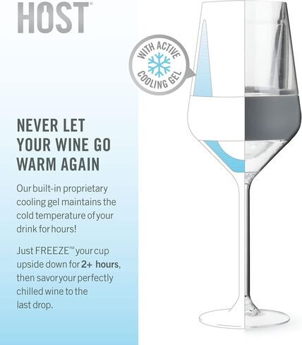 Host Wine Freeze Stemmed Wine Glasses, 6.5oz Set of 4 Cooling Cups, Mother's Day Gifts, Gifts for Wife, Mom Birthday Gifts, Gifts for Women, Tinted in Saudi Arabia