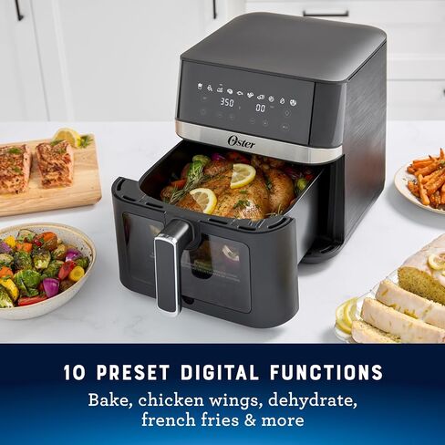 Oster Air Fryer, 6 Quart Digital Air Fryer, Large Air Fryer with Window in Kuwait