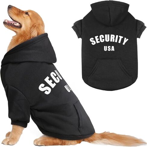 Dog Sweater Large Size Dog Security Dog Hoodie Warm Cozy Brushed Fleece Interior Dog Clothes Dog Sweatshirt with Pocket Dog Hoodie for Large Dogs(XXL) in Saudi Arabia