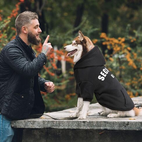 Dog Sweater Large Size Dog Security Dog Hoodie Warm Cozy Brushed Fleece Interior Dog Clothes Dog Sweatshirt with Pocket Dog Hoodie for Large Dogs(XXL) in Saudi Arabia