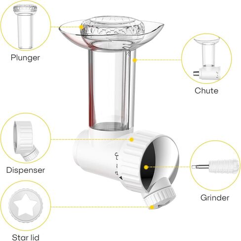 صانع تقديم الفواكه المجمدة الناعم لخلاط حامل كيتشن ايد، صانع الآيس كريم الناعم الخالي من الألبان من أجل مساعد المطبخ، صانع حلوى الآيس كريم، كمرفق صانع الآيس كريم كيتشن ايد، آمن للاستخدام في غسالة الأطباق in Kuwait