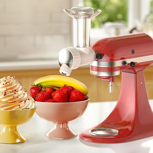 صانع تقديم الفواكه المجمدة الناعم لخلاط حامل كيتشن ايد، صانع الآيس كريم الناعم الخالي من الألبان من أجل مساعد المطبخ، صانع حلوى الآيس كريم، كمرفق صانع الآيس كريم كيتشن ايد، آمن للاستخدام في غسالة الأطباق in Kuwait