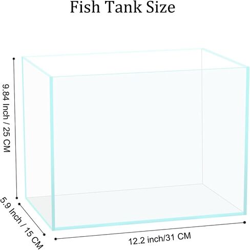 3 Gallon Glass Fish Tank, Easy to Maintain Small Aquarium for Betta/Goldfish/Snails/Shrimp and Aquatic Planting. in Kuwait