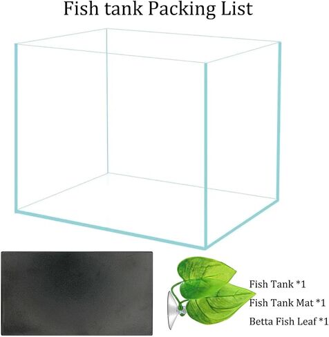 3 Gallon Glass Fish Tank, Easy to Maintain Small Aquarium for Betta/Goldfish/Snails/Shrimp and Aquatic Planting. in Kuwait