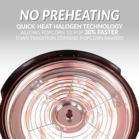 Nostalgia Classic Electric Stirring Popcorn Maker, Makes 8 Cups, Large Lid Doubles as Serving Bowl, Quick Heat Technology, for Kettle Corn and Roasted Nuts, Black in Kuwait