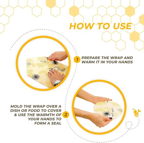 Reusable Beeswax Food Wraps Set – 9 Pcs Assorted Sustainable Beeswax Wrap, Washable Wax Wrapping, Bread Sandwich Storage Wax Covers (3 Each for Small, Medium, and Large) in Saudi Arabia