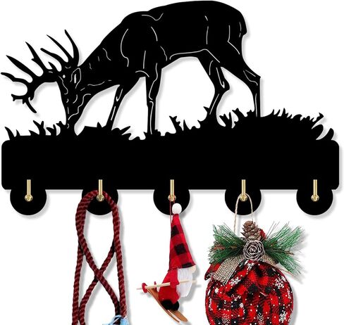 قرن الوعل جدار معطف الرف ديكور المنزل الحياة البرية الحيوان الحديثة خشبية جدار هوك الغزلان الصيد الجدار شماعات هنتر هدية، اليدوية تخزين المنزل الخشبي، كيرينغ سترة معطف شماعات in Kuwait