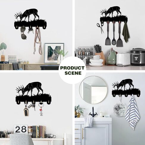 قرن الوعل جدار معطف الرف ديكور المنزل الحياة البرية الحيوان الحديثة خشبية جدار هوك الغزلان الصيد الجدار شماعات هنتر هدية، اليدوية تخزين المنزل الخشبي، كيرينغ سترة معطف شماعات in Kuwait