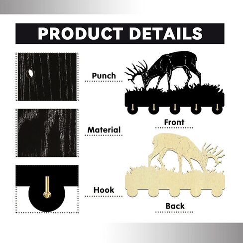 قرن الوعل جدار معطف الرف ديكور المنزل الحياة البرية الحيوان الحديثة خشبية جدار هوك الغزلان الصيد الجدار شماعات هنتر هدية، اليدوية تخزين المنزل الخشبي، كيرينغ سترة معطف شماعات in Kuwait