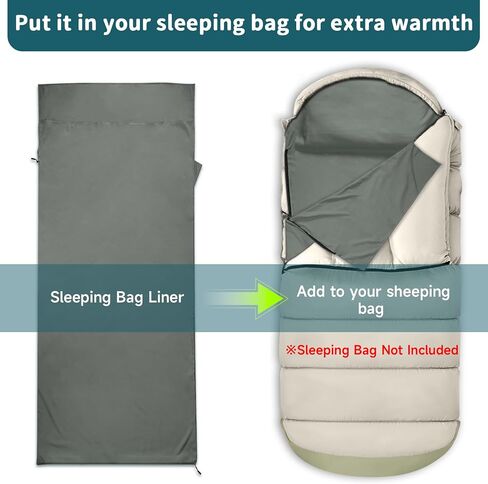 Sleeping Bag Liner,14oz Ultralight Sefl Tan Sleep Sack with 2 Way Zipper, Expose Feet Separately, Adult Sleep Sack & Travel Sheets for Camping, Hiking, Traveling Backpacking,Hotel in Kuwait
