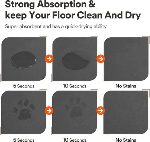 سجادة تغذية الحيوانات الأليفة - سجادة للكلاب لأوعية الطعام والماء، مقاس 12 * 19 بوصة، باللون الأسود in Kuwait