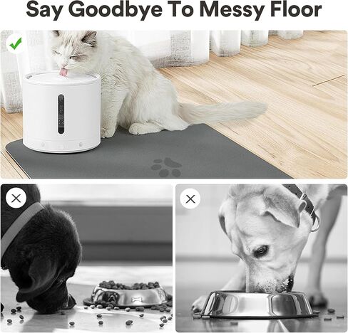 سجادة تغذية الحيوانات الأليفة - سجادة للكلاب لأوعية الطعام والماء، مقاس 12 * 19 بوصة، باللون الأسود in Kuwait