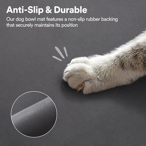 سجادة تغذية الحيوانات الأليفة - سجادة للكلاب لأوعية الطعام والماء، مقاس 12 * 19 بوصة، باللون الأسود in Kuwait