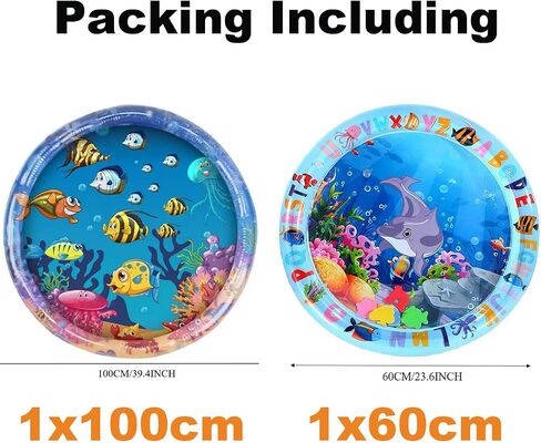 Cat Water Mat for Dogs - 2 Pack, Upgraded Thicken Unbreakable Cat Splash Play Mat, Circle Innovative Water Sensor Mat for Dogs for Endless Self Play in Saudi Arabia