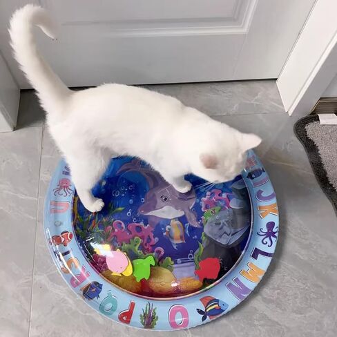 Cat Water Mat for Dogs - 2 Pack, Upgraded Thicken Unbreakable Cat Splash Play Mat, Circle Innovative Water Sensor Mat for Dogs for Endless Self Play in Saudi Arabia