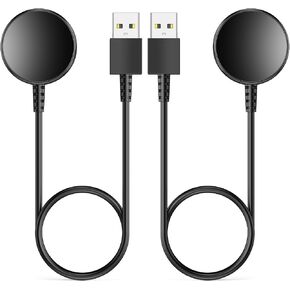 2-Pack for Samsung Watch Charger Compatible with Galaxy Watch 7/6/6 Classic/5/5 Pro/4/4 Classic/3/Active Ultra/FE Galaxy Watch Charger USB Magnetic Wireless Charging for Samsung Galaxy Watch-3.3ft