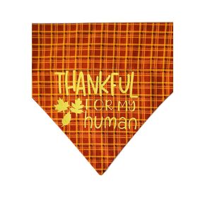 شاكرين لـ My Human Over the Collar Dog Bandana الذي ينزلق على حجم طوقهم الحالي (X-Large)