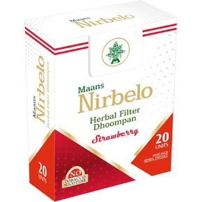 Nirbelo Herbal Cigarette 100% Tobacco Free & Nicotine Free for Quit Smoking & Nature's Alternative 20 Cigarettes - Pack of 1 - Strawberry Flavor