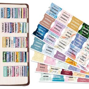 FINPAC Bible Index Tabs w/Bookmarks, Bible Old and New Testament Tabs, 80 Tabs Including 66 Named & 14 Blank Tabs, Laminated Bible Chapter Tabs for Women Men Book Study Journaling, Marble