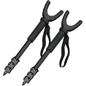 AUSCAMOTEK Aluminum Shotgun Monopod Callapable Rifle Shooting Stick with Swivel Stock Yoke-2 Pack