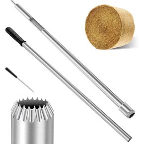 Upgraded Hay Probe Bale Sampler, 26in Stainless Steel Hay Kit and Forage Probe, 26 in Heavy Duty Hay Sampler with Metal File,Serrated Tip Design, Use for Stainless Steel Hay Core Sampler
