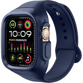 سوار رياضي SURITCH لساعة Apple Watch Ultra 2/Ultra مع حزام 49 مم، حزام بديل واقٍ متين مقاوم للصدمات من السيليكون الناعم مع جراب لساعة iWatch Ultra/Ultra 2 49 مم للرجال والنساء in Kuwait