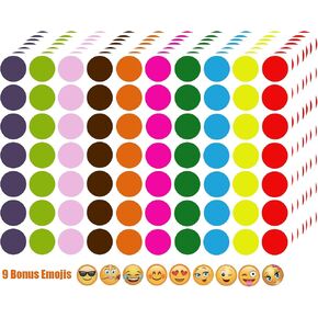 Blesstur 1050 PCS Dot Stickers- Circle Stickers, 10 Color Style Colorful Round Coding Label Sticker for Office,Student Classroom, 0.75 inches, 70 Labels per Sheet