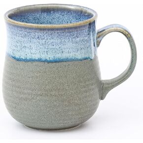 21 oz Large Ceramic Coffee Mugs, Pottery Mug Handmade, Ceramic Tea Cups with Handle for Office and Home, Dishwasher and Microwave Safe (Blue Grey)