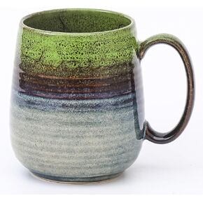 Large Coffee Mugs, Extra Large Ceramic Coffee Mug, 23 oz Handmade Pottery Mug, Big Tea Cups with Handle for Office and Home, Dishwasher and Microwave Safe (Ink Red)