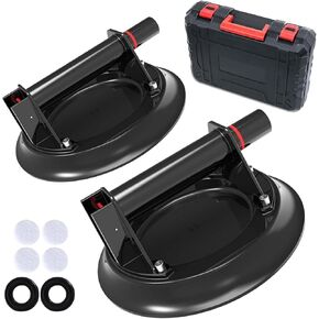 2 Pack 8" Heavy Duty Suction Cup Lifter for Lifting Glass,with Pressure Gauge,Anti-Slip Handle,Tile Suction Cup for Window,Tiles,Granite