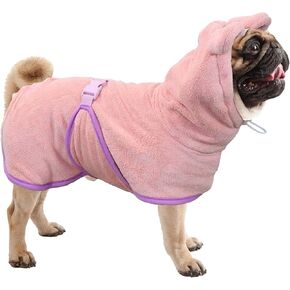 Noa Store Dog Bath Robe - Quick Drying with Adjustable Strap and Elastic Headband - 16.9-21.7X 23.6 x 33.5 (M) - Dog Robe - Stylish Design for Post-Bath Drying - Dog Robes for After Bath - Green