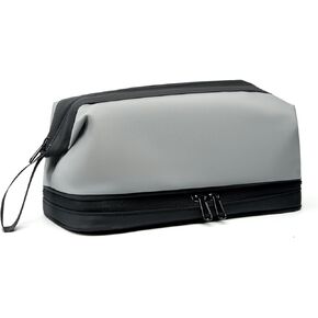 Large Travel Toiletry Bag for men women,Makeup Organizer Bag, Dopp Kit,Waterproof Hanging Cosmetic Bag for Toiletries Accessories (Grey)