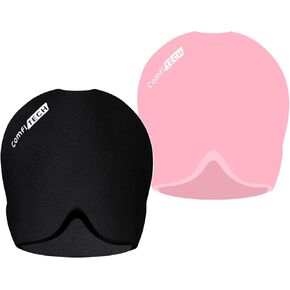 ComfiTECH Migraine Ice Head Wrap, Headache Relief Hat for Migraine Cap for Tension Puffy Eyes Migraine Relief Cap for Sinus Headache and Stress Relief Cold Compress (Medium Pack of 2) Black