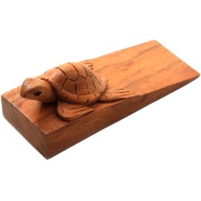 NOVICA Handmade Wood Baby Turtle Door Stopper, Brown, Baby Turtle'