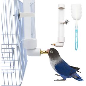 Bird Water Feeder,1PC Automatic Parrot Water Dispenser Bird Water Bottle with Cleaning Brush,Bird Cage Accessories Bird Drinker Bowl Fountain for Parrot Budgie Lovebirds Cockatiel Parakeet,130ML