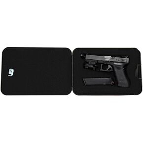 XT-Standard (Large) Portable Gun Safe for handgun, Gun Lock Box for Cloakroom Bedroom Nightstand and Car, Black Safe Box, Carbon Steel Construction