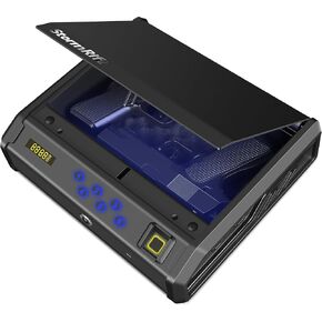 Gun Safe for Pistols, Secure Handgun Lock Box with Fingerprint, Digital PIN, and Key Access, Biometric Handgun Safe for Bedroom, Nightstand, Car, and Home Use