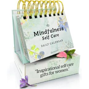 MESMOS Perpetual Desk Calendar with 366 Mindfulness Self Care Quotes, Cute Desk Accessories & Office Decor for Women, Relaxing & Inspirational Gifts for Women, Anxiety Relief Items, Desk Decorations
