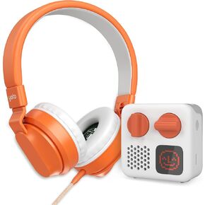 Yoto Mini (2024 Edition) + Wired Headphones Bundle - All-in-1 Travel Device for Stories Music Podcast Radio White Noise Ok-to-Wake Alarm Clock, Use as Speaker or for Quiet Listening